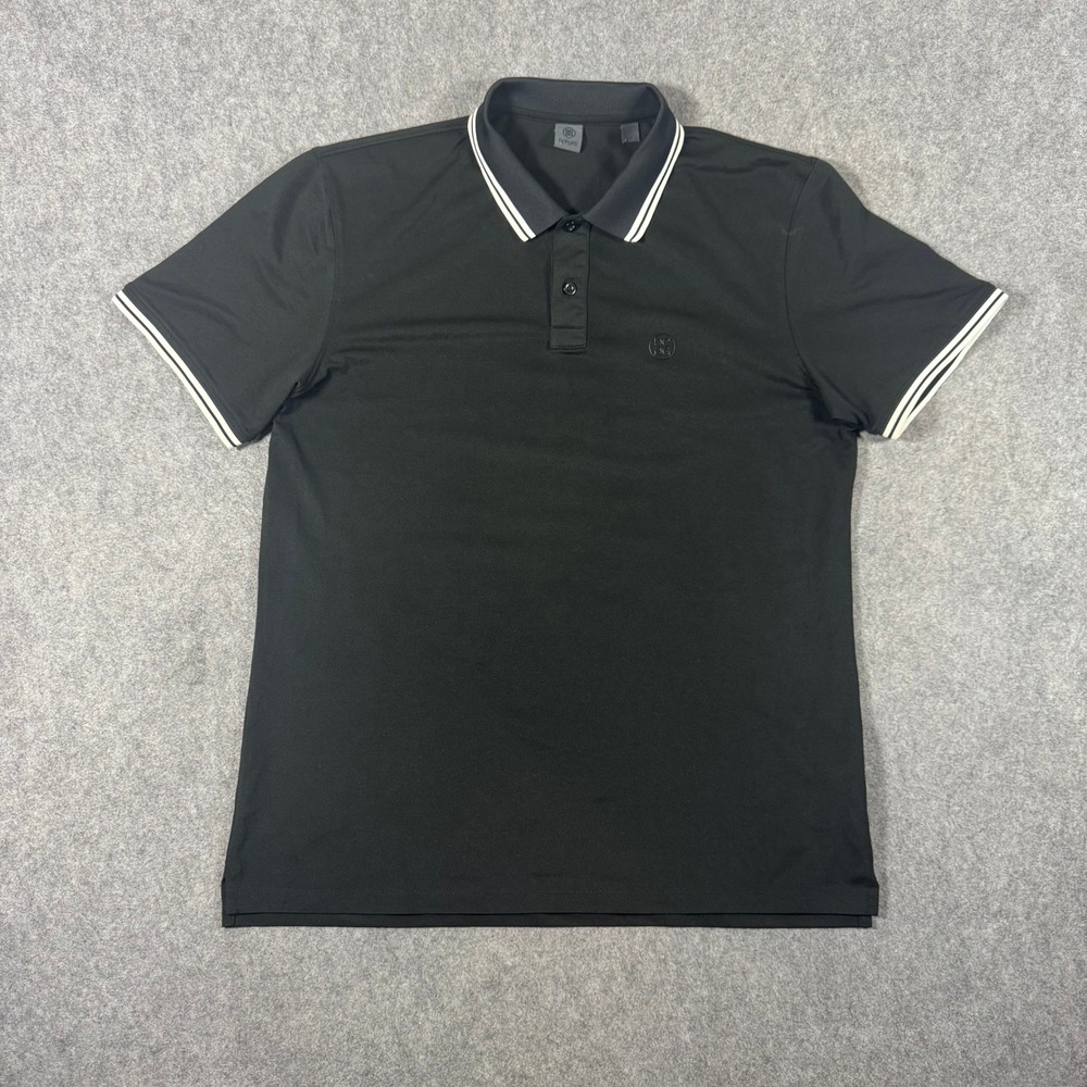 G/FORE Polo Shirt Mens Large Black Short Sleeve Tipped Collar Performance Golf